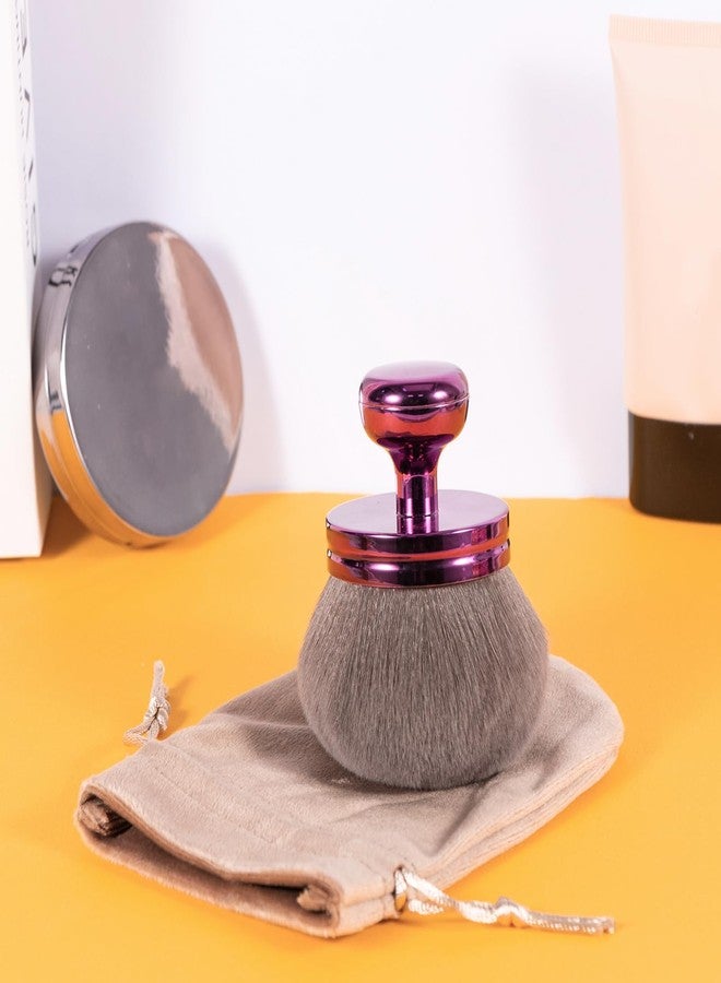 UNIMEIX 3 Inch Sunscreen Brush with Drawstring Bag for Face Kabuki Sunscreen Applicator Self Tanner Brush Body Makeup Coverage Perfector for Liquid Foundation Powder Cream (Violet) - Image 2