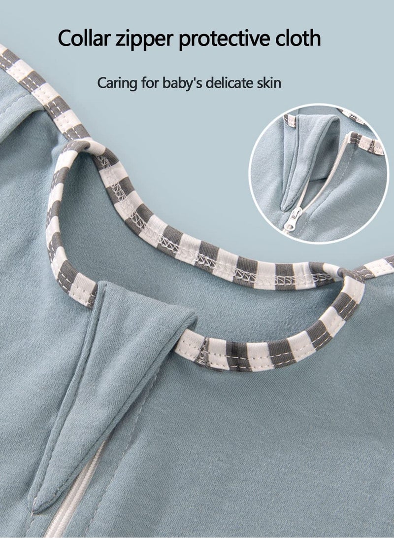 joybuy Baby Sleep Sack Newborn Swaddle Wrap with Arms 2-Way Zipper Size S 60x35cm Blue Suitable for 3-9 Months Baby Everyday Sleepwear and Nursery Use - Image 3