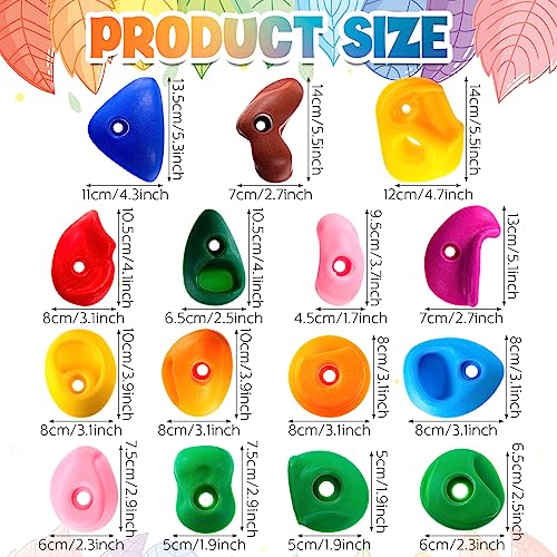 Liliful 64 Pcs Rock Climbing Hold Set Kids Rock Wall Climbing Kit Adult Mix Colored Grip with Mounting Hardware Wrenches for Outdoor Indoor Playground Backyard Back to School Gift - Image 5