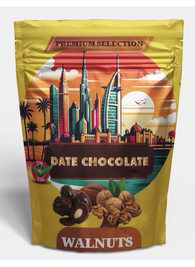 Day Veta Premium Date Chocolate with Walnuts – Chocolate Covered Dates with Walnut Filling – Premium Selection Sweet Snack