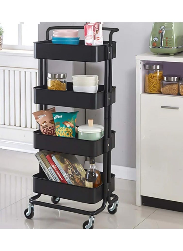 Storage Trolley Rolling Cart Utility Cart 4 Tier Metal Rolling Cart Utility Cart Shelves Storage Trolley With Wheel Kitchen Storage Cart Kitchen Storage Cart Rolling Storage Cart - pzsku/Z3987D01753B0A45F98ACZ/45/_/1734537982/fa35ed3f-fc92-4e06-9fa0-bcf27e7a32ea