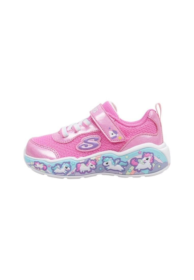 SKECHERS حذاء سكيشرز للبنات بلاي سين-فان سكواد، وردي/متعدد الألوان، 8 للأطفال الصغار - Image 1