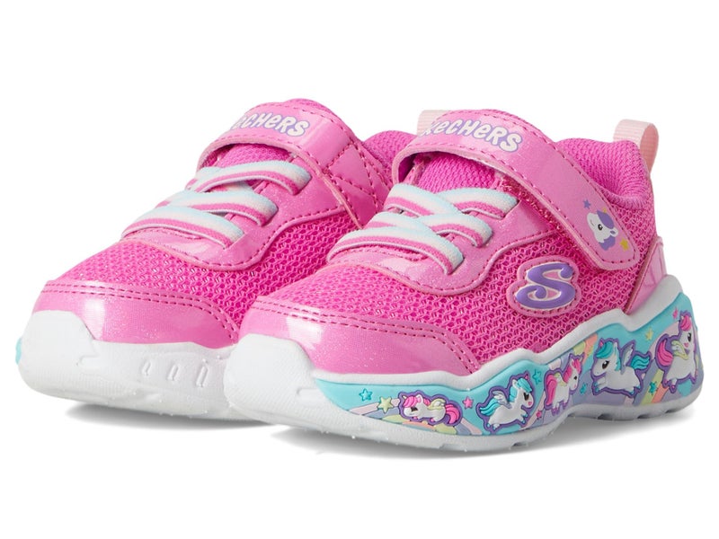 SKECHERS حذاء سكيشرز للبنات بلاي سين-فان سكواد، وردي/متعدد الألوان، 8 للأطفال الصغار - Image 2