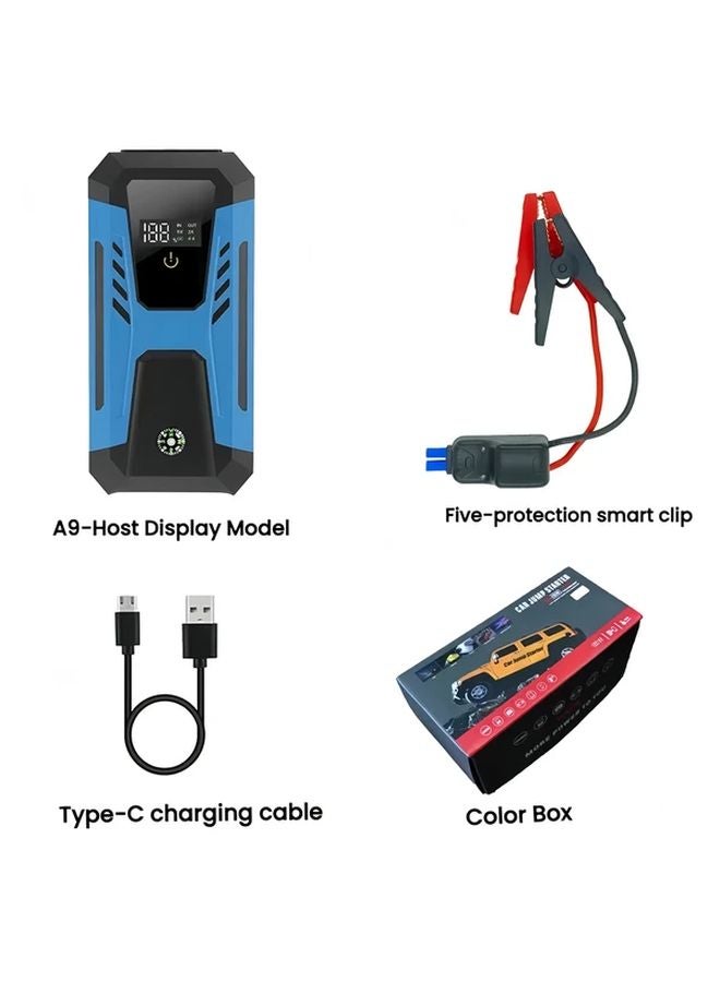 جهاز بدء تشغيل الطوارئ للسيارة الزرقاء، بنك طاقة محمول، شاحن خارجي، مساعدة على الطريق - Image 5