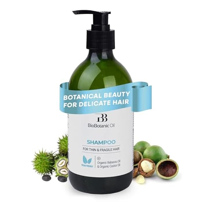 Bio Botanic Oil Shampoo for Thin, Sparse & Brittle Hair | Strengthens & Thickens | Organic Castor & Babassu Oils | SLS-Free, Paraben-Free, Hydrating & Revitalizing | 500ml - Image 1