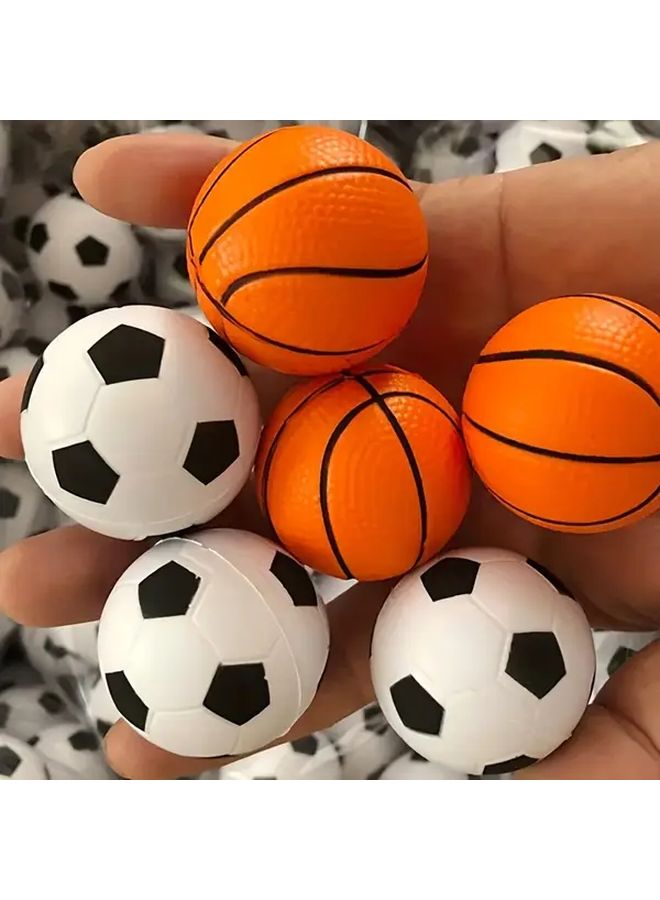 24 Pcs PU Foam Sports Balls 12 Basketball 12 Football Hand Exercise Squeeze Toys - Image 5