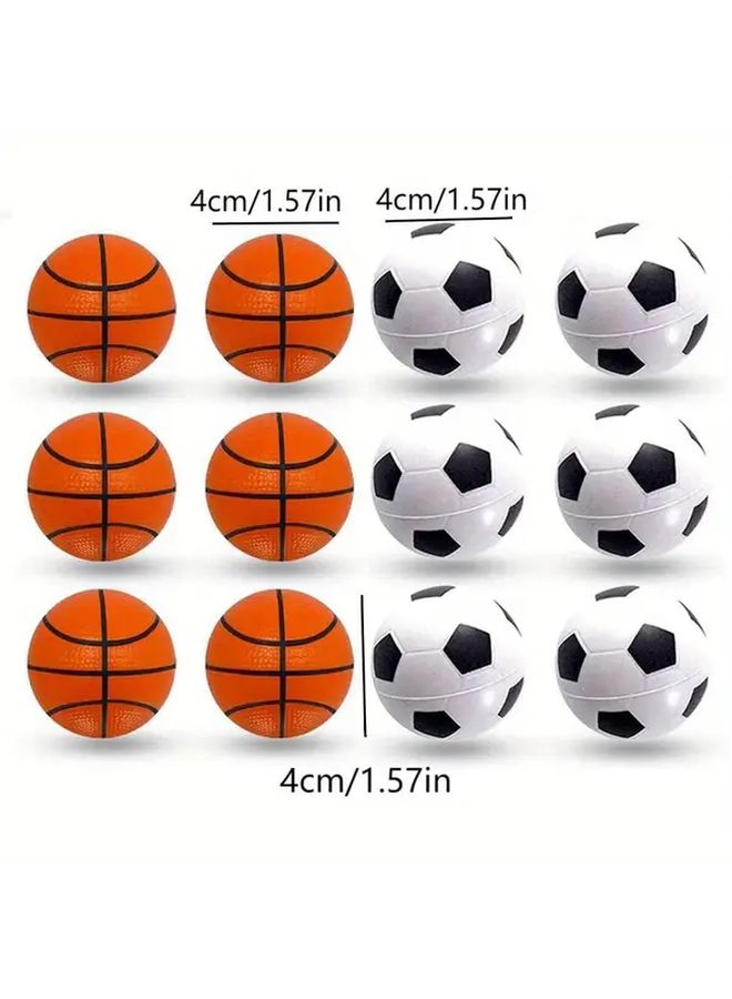 24 Pcs PU Foam Sports Balls 12 Basketball 12 Football Hand Exercise Squeeze Toys - Image 3