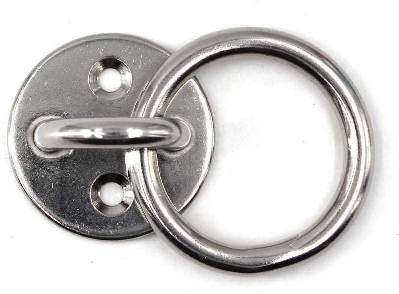 Flomore M8 Ceiling Hook Pad Eye Plate 304 Stainless Steel Wall Mount Hook Heavy Duty for Hanging (Pack of 2,Screws Included) - Image 3