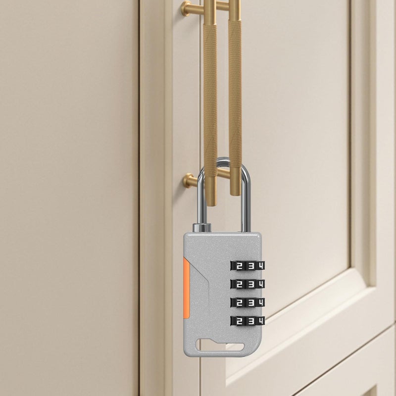 Gray Resettable 4 Digit Number Lock For Backpacks Suitcases Storage Boxes And Personal Gear Solid Metal Housing Moisture Blocking Design - Image 4