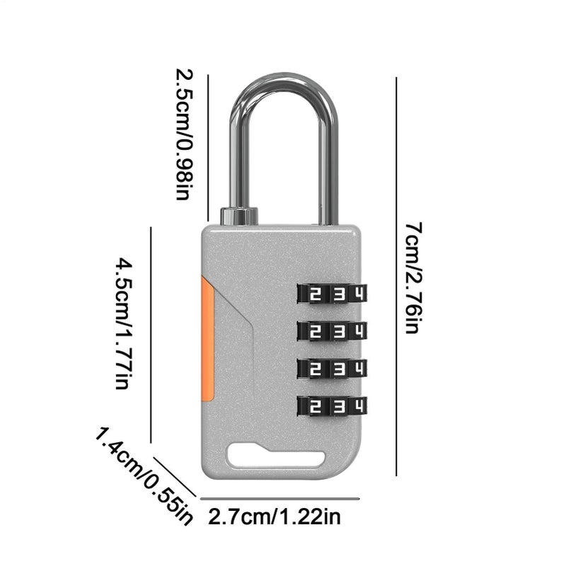 Gray Resettable 4 Digit Number Lock For Backpacks Suitcases Storage Boxes And Personal Gear Solid Metal Housing Moisture Blocking Design - Image 2