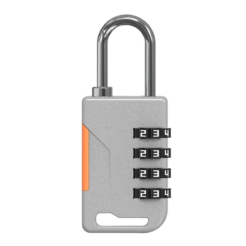 Gray Resettable 4 Digit Number Lock For Backpacks Suitcases Storage Boxes And Personal Gear Solid Metal Housing Moisture Blocking Design - Image 1