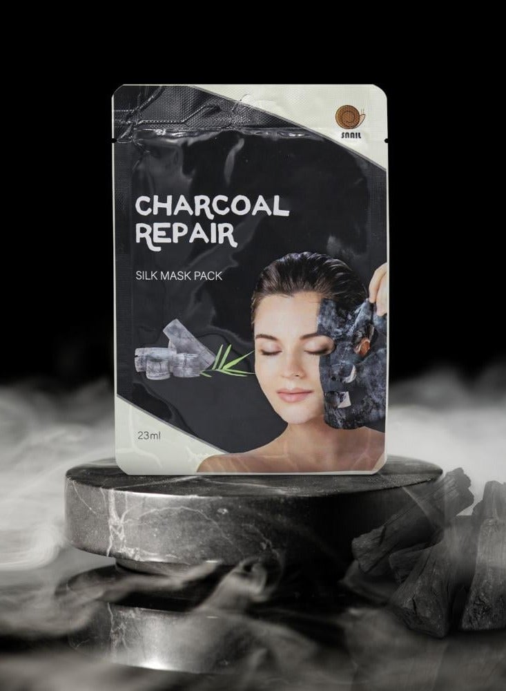 سنايل ماسك الفحم الحريري الكوري لتنعيم البشرة 5 قطع 23*5مل - Image 5