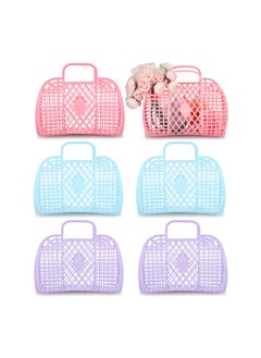 3-Pack Jelly Tote Bags for Women - Stylish Plastic Beach Baskets for Weddings, Bridesmaids, and Kids - Perfect Jelly Purse Gift Set for Special Occasions.