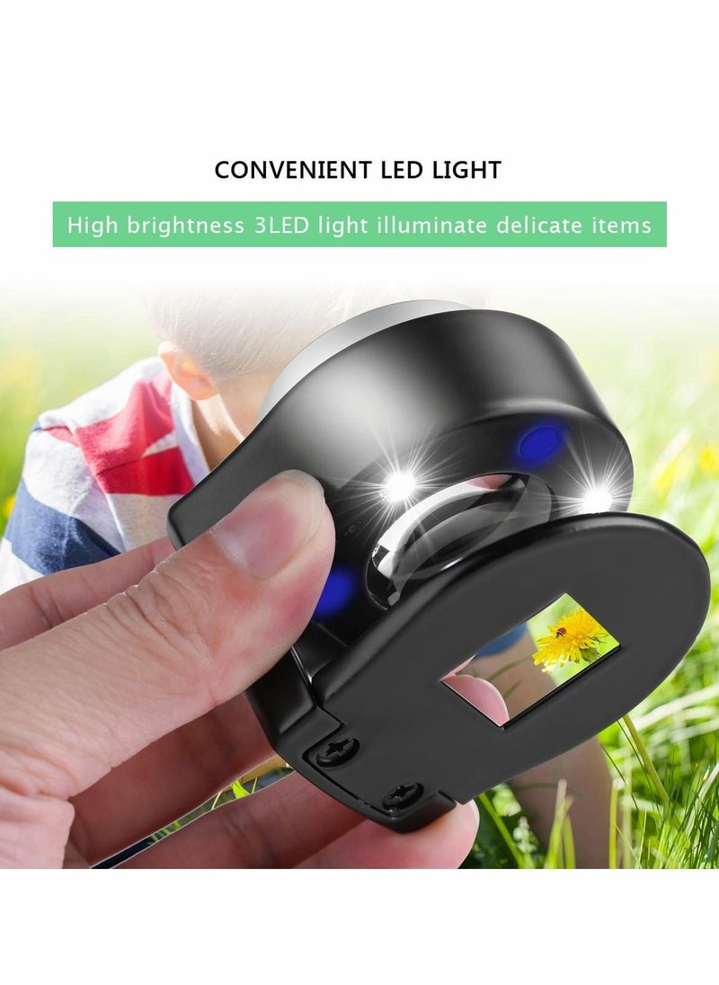 SYOSI - 60x Coin Magnifier, Rechargeable Portable USB 6 Lights Metal UV Magnifying with Ptical Glass Lens Scale for Jewelry, Textile, Gems, Stamps, Coins and Plants - Image 1