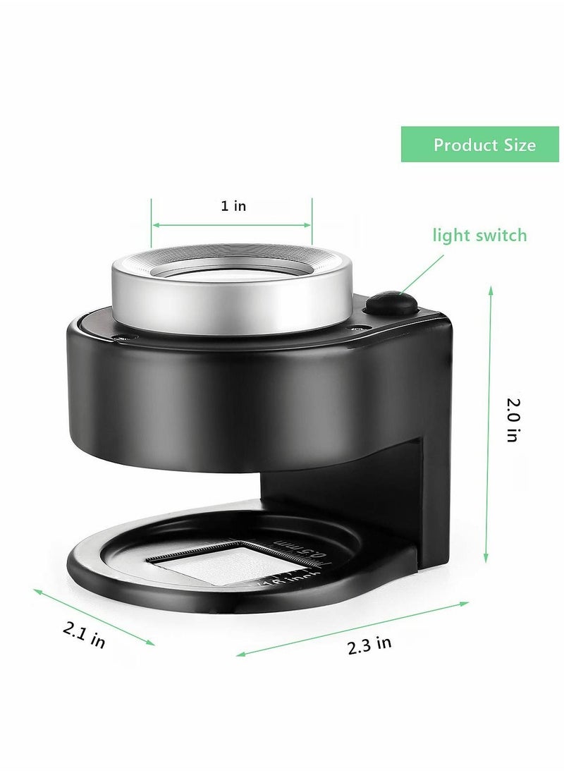 SYOSI - 60x Coin Magnifier, Rechargeable Portable USB 6 Lights Metal UV Magnifying with Ptical Glass Lens Scale for Jewelry, Textile, Gems, Stamps, Coins and Plants - Image 1