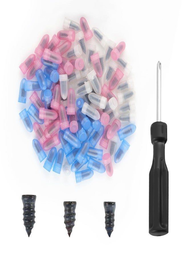 Figpade Pack of 90 Tire Repair Kit with Plugs,Self-Service Tire Repair Plugs with Screwdriver for Tire Puncture Repair,3 Size Screw in Tire Plugs Flat Tire Repair Kit for Most Cars - Image 1
