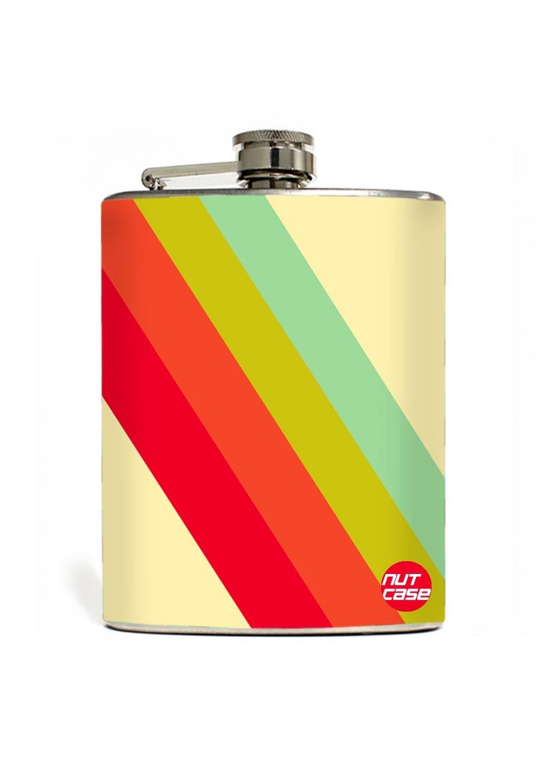 Nutcase Designer Hip Flask 7 Oz Nutcase Color Strips 