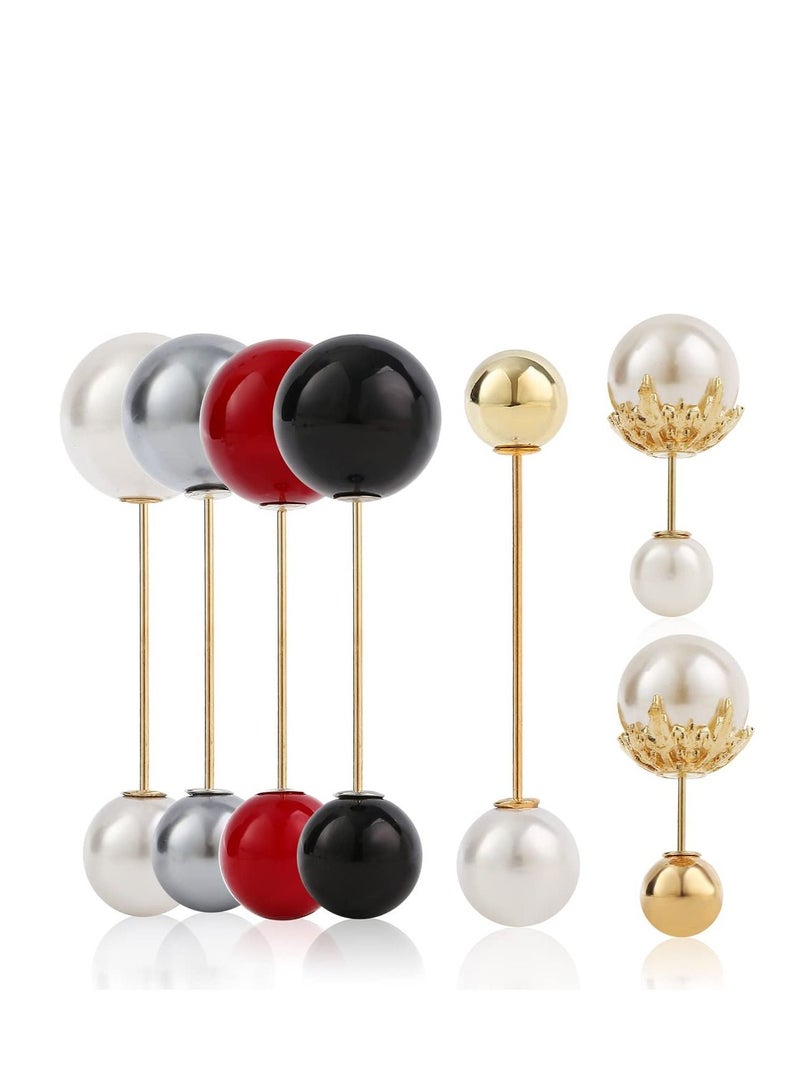 Y&D Sweater Shawl Clips Set Faux Pearl Brooch Pins High End Fashion Silk Scarf Buckle Zircon Collar Safety Pin for Women Ladies Girls Clothing Accessories - Image 1