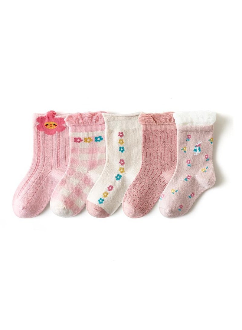 5 Pairs Per Set Children's Cute Style Casual Socks  - Image 1
