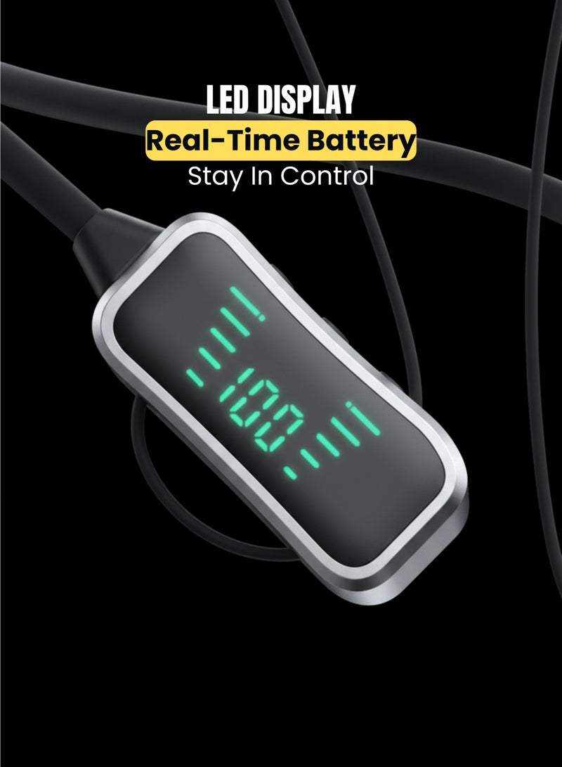 KL50 Neckband Wireless Earphones 48H Playtime LED Display Bluetooth 5.0 SD Card Support Black - Image 4