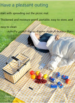 ماركة غير محددة Insulated Picnic Basket Foldable Ice Bag Ice Basket Outdoor Insulated Refrigerated Portable Storage Basket Foldable Design (Gray)  - Image 4