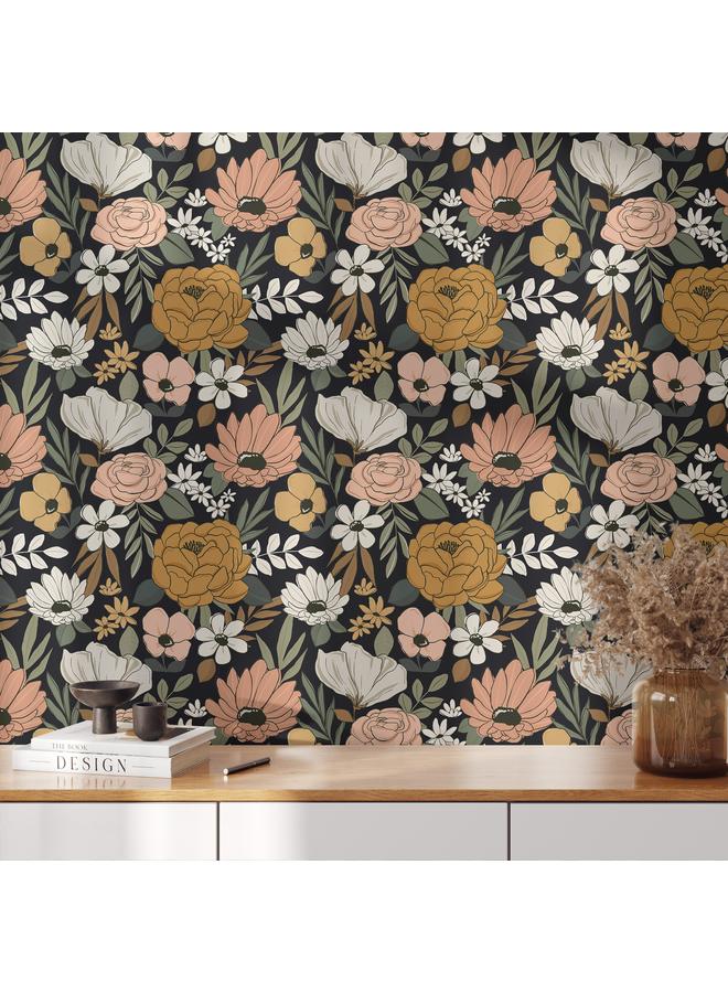 Bluejw Best Selling Living Room Background Removable Wallpaper Colorful Flowers Figure Seamless Self-adhesive Wallpaper RW 321 330 - Image 5