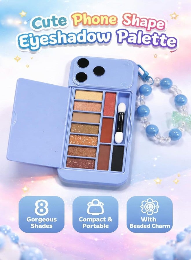 Teraabliss I Phone Style Mini Eyeshadow Palette - Model 17 i-Style Phone Inspired Design Soft & Skin Friendly Formula Long Lasting Shades (Blue) - Image 4