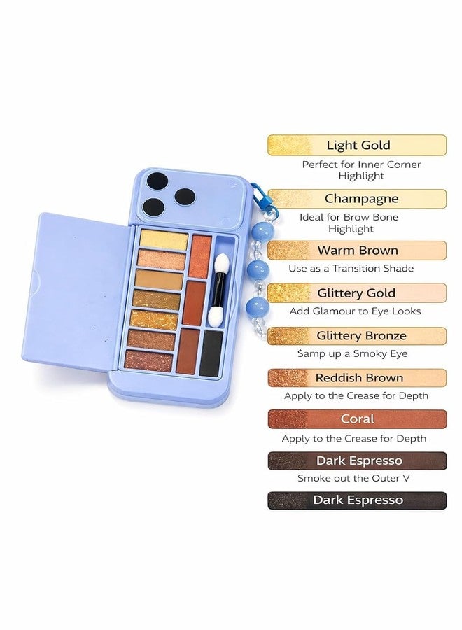 Teraabliss I Phone Style Mini Eyeshadow Palette - Model 17 i-Style Phone Inspired Design Soft & Skin Friendly Formula Long Lasting Shades (Blue) - Image 3