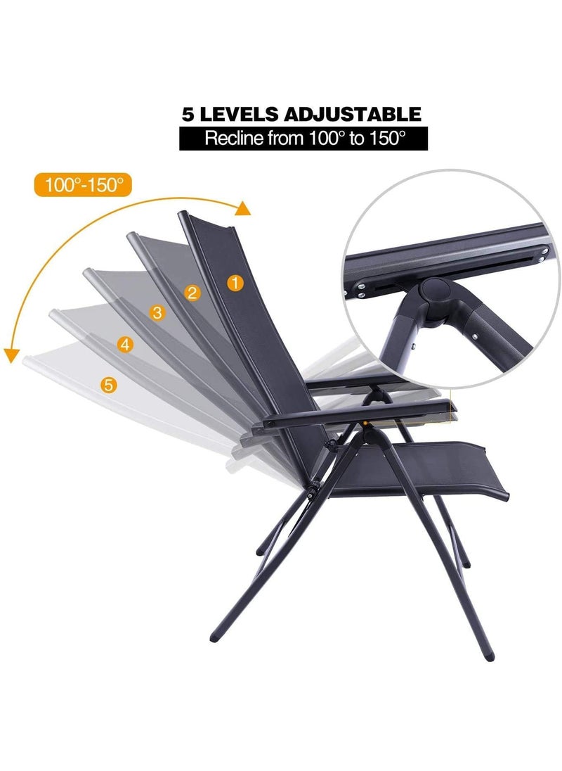 Earwig - Earwig Garden Lounger ChairFolding Dining Chair for Relaxing on Patio Balcony or Garden Comfortable Outdoor Furniture with ArmrestsPatio Loungers with 5 Level Adjustable Backrest - Image 1