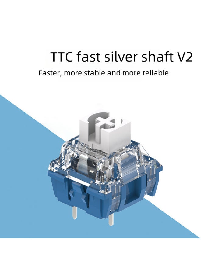 Ttc Powder V2 Moon Red Tea Quick Ice Silent Ace Silent Red Keycap Customized Mechanical Keyboard-Color:V2 Fast Silver Shaft  - Image 2