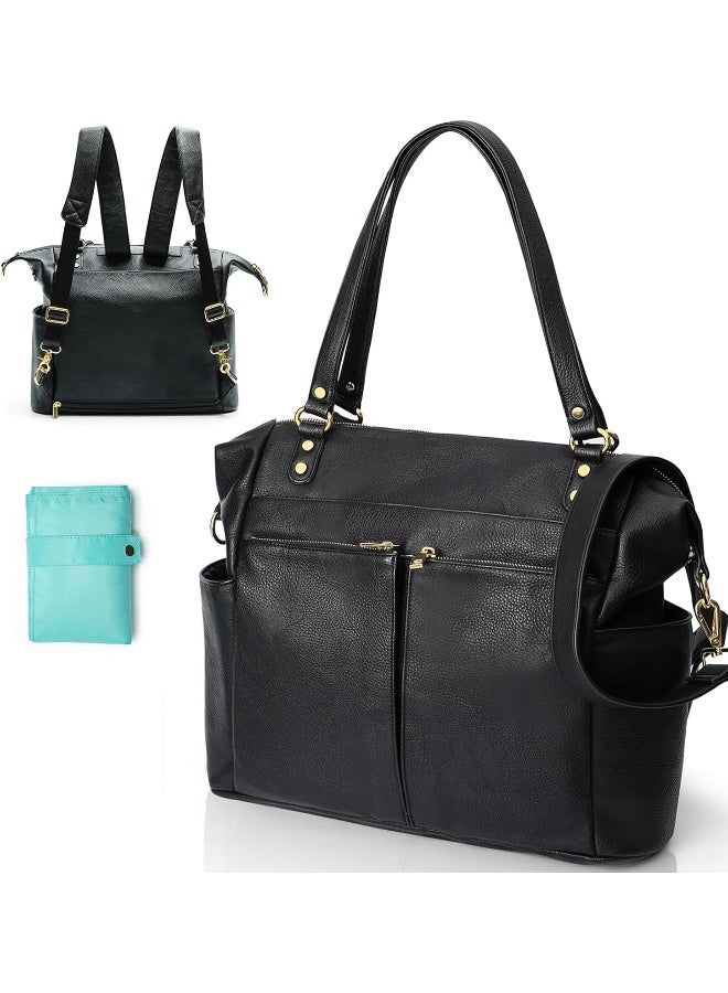 MOMINSIDE Diaper Bag Tote Leather Diaper Bag Backpack with 14 Pockets - Image 1
