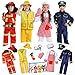 fedio 14Pcs Toddler Dress up ClothesBoys Dress up Costumes for PlayKids Dress up Set with FirefighterConstruction WorkerChefPolice CostumeToddler Boy Toys Christmas Birthday Gifts for 36 Years Old - Image 3
