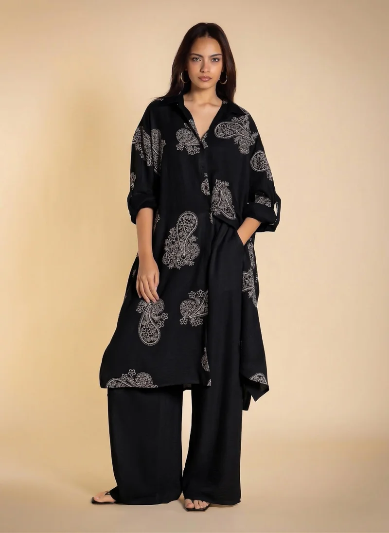 SHAPES PRINTED LONG SHIRT SET