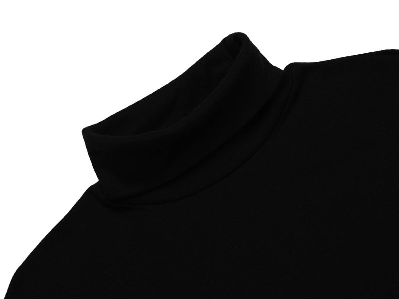 Poriff Men' Casual Turtleneck Pullover Tops Slim Fit Stretch Long Sleeve Solid Basic Sweaters Black 3XL - Image 4