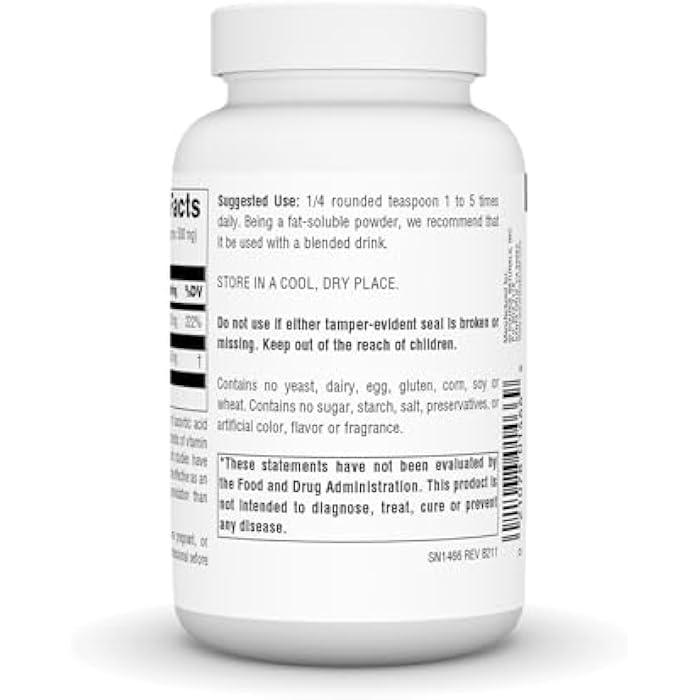 Source Naturals Ascorbyl Palmitate 500mg Powder - Fat-Soluble Vitamin C Ester, Powerful Antioxidant Supplement - 2 oz. Powder - Image 3