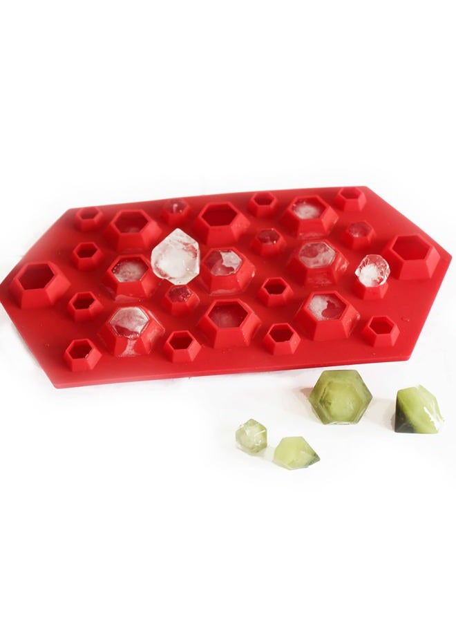 X-Haibei 3D Diamonds Gem Cool Ice Cube Jello Candy Epoxy Plaste Chocolate Silicone Mold - Image 1