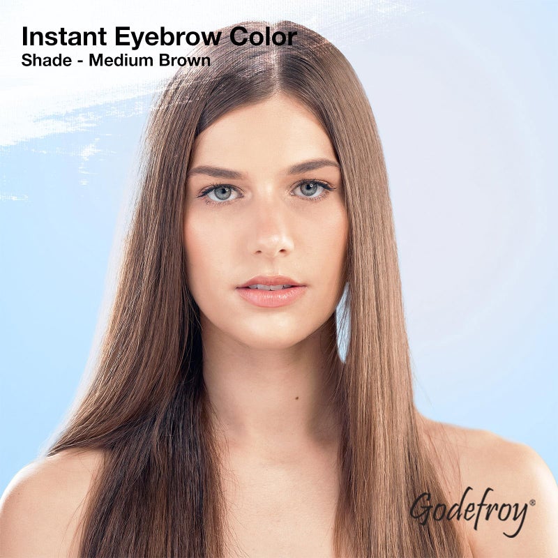 Godefroy Fast Acting Temporary Instant Brow Color, 3 Applications Per Package, Salon Quality Results, Medium Brown - Image 2