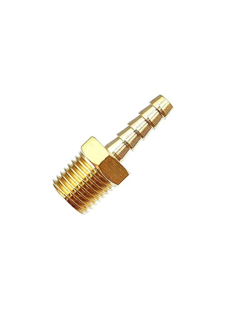 AQSON 10 pieces of brass hose Barb Fitting -1/4 Inch Barb to 1/4 Inch Male adapter NPT （10Pack） - Image 1