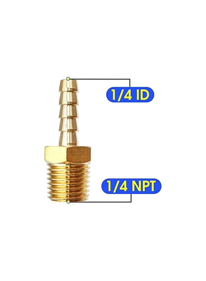 AQSON 10 pieces of brass hose Barb Fitting -1/4 Inch Barb to 1/4 Inch Male adapter NPT （10Pack） - Image 4