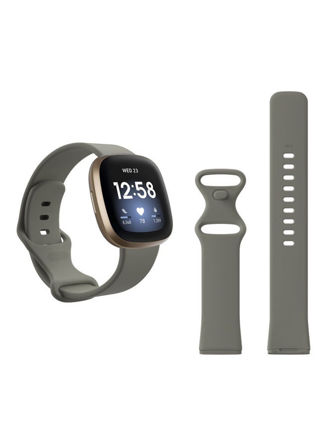 نيبمينينت سوار بديل معدني فلاتبين لساعة فيتبيت فيرسا 3/ سينس رمادي محصب - Image 1