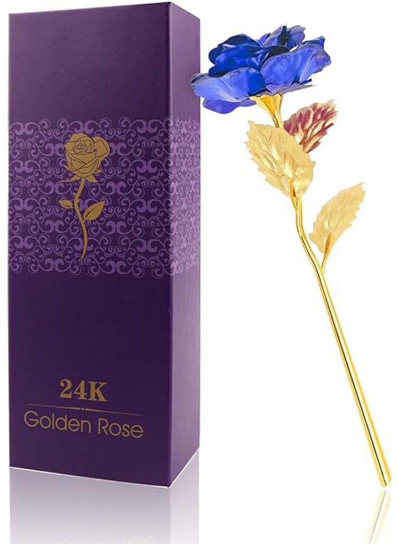 NAFEH Rose Flower with Love Shape Stand and Black Gift Box(24 Carat) Wedding Birthday Party Decoration Rose Flower - Image 1