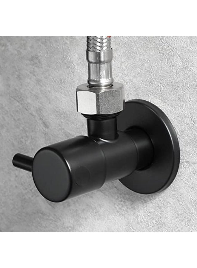 Biella Angle Stop Valve 1/2 Inch X Matte Black Shut Off Water Control Faucet Single Handle Shower Triangle For Bathroom Toilet Bidet - Image 5