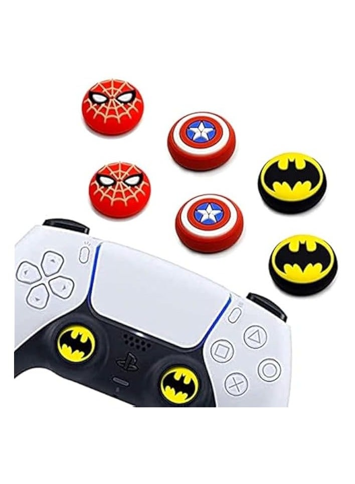 PROMASS 6Pcs Analog Thumb Grip Stick Cover, Dualsense Wireless Controllers Game Remote Joystick Cap, Fantastic Non-Slip Silicone Handle Protection Cover Nintendo Switch PRO - Image 1