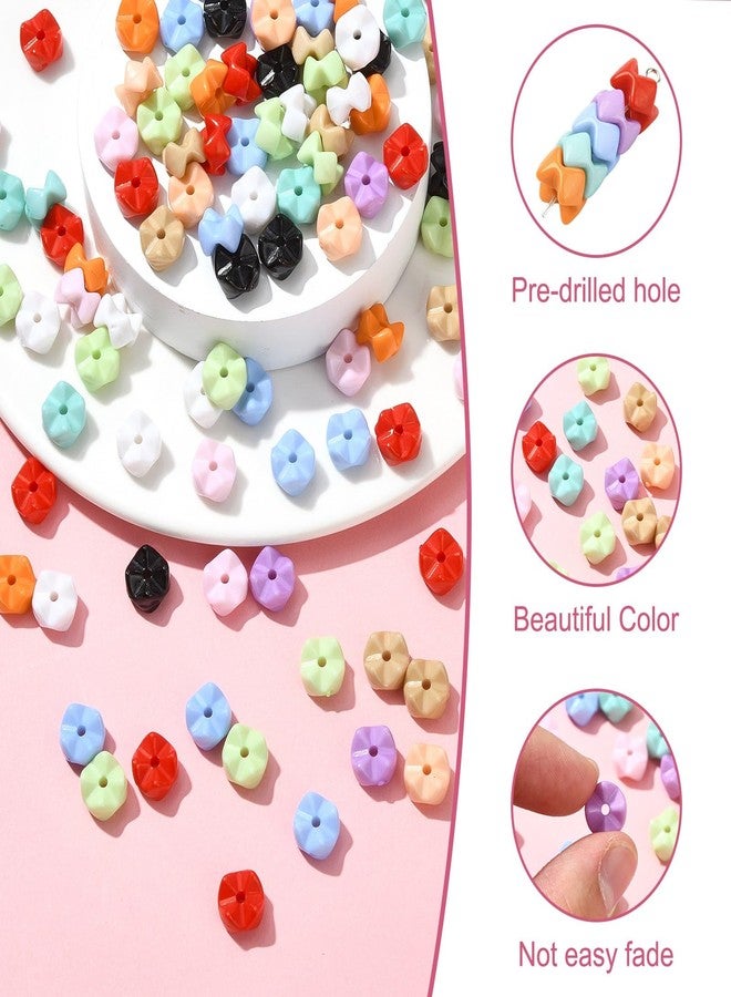 Ipotkitt 300 pcs 11 Styles Opaque Wavy Edge Acrylic Beads Colorful Wave Spacer Beads for DIY Jewelry Making Crafts Bracelet Necklace Earrings Keychains Bag Decor Bulk - Image 3