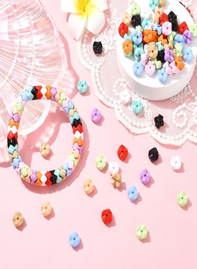 Ipotkitt 300 pcs 11 Styles Opaque Wavy Edge Acrylic Beads Colorful Wave Spacer Beads for DIY Jewelry Making Crafts Bracelet Necklace Earrings Keychains Bag Decor Bulk - Image 4