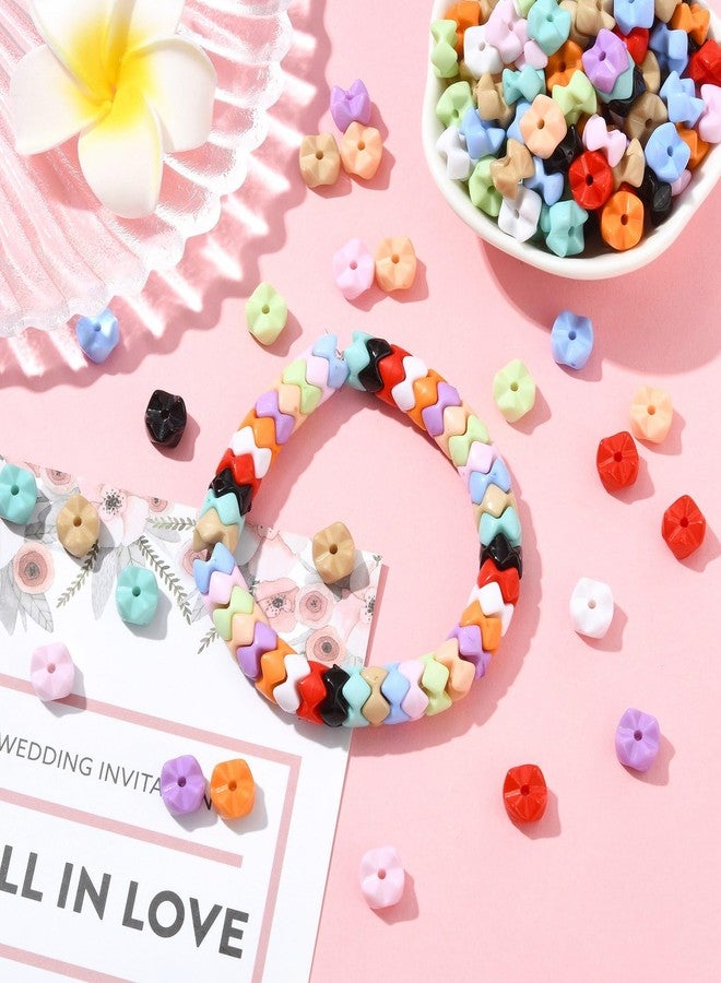 Ipotkitt 300 pcs 11 Styles Opaque Wavy Edge Acrylic Beads Colorful Wave Spacer Beads for DIY Jewelry Making Crafts Bracelet Necklace Earrings Keychains Bag Decor Bulk - Image 5