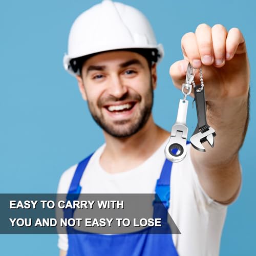 Chumia 2 Sets 10mm Ratchet Wrench Keychain Key Ring and Spanner Set Including 72 Tooth Steel 10mm Socket Wrench Keychain Adjustable High Hardness Mini Spanner for Repair - Image 3