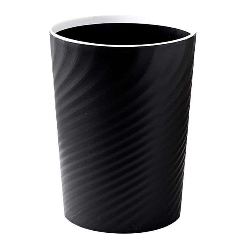 woobles Round Plastic Small Trash Can Wastebasket, Garbage Container Bin 12 L/ 3.1 Gallon Capacity (Black) Black - Image 5