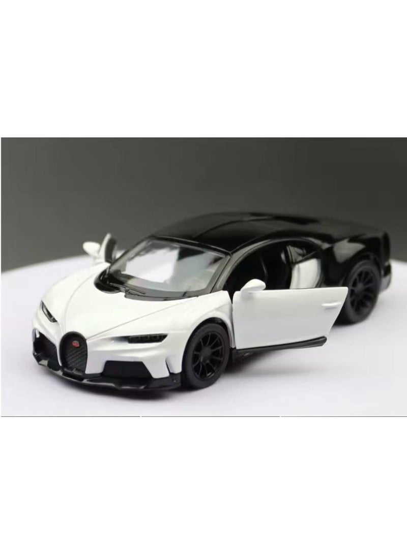 Kinsmart 1:38 Scale Door Openable Pull Back Action Bugatti Chiron Super Sport Diecast Metal Alloy Toy Car-White - Image 1