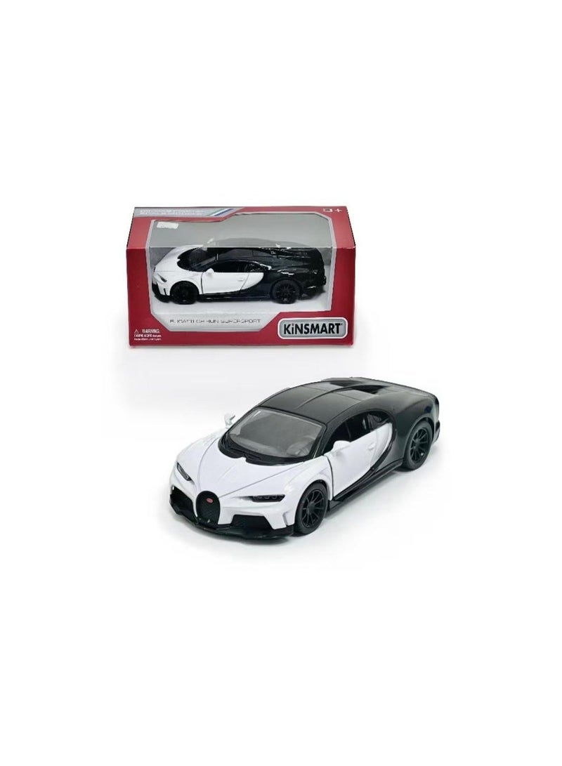 Kinsmart 1:38 Scale Door Openable Pull Back Action Bugatti Chiron Super Sport Diecast Metal Alloy Toy Car-White - Image 5